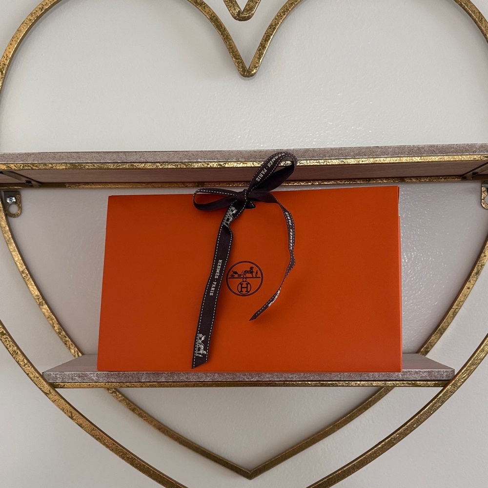 Orange Box with Brown Ribbon